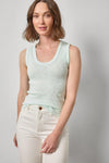 Ribbed Slub Scoop Neck Tank Womens Top Pool A1