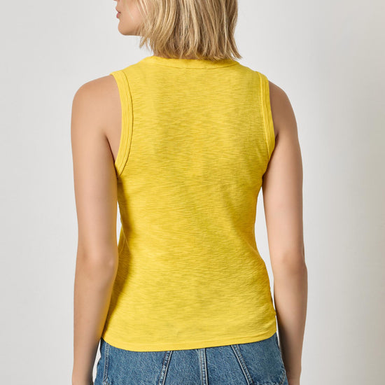 Ribbed Slub Scoop Neck Tank Womens Top Sunflower A2