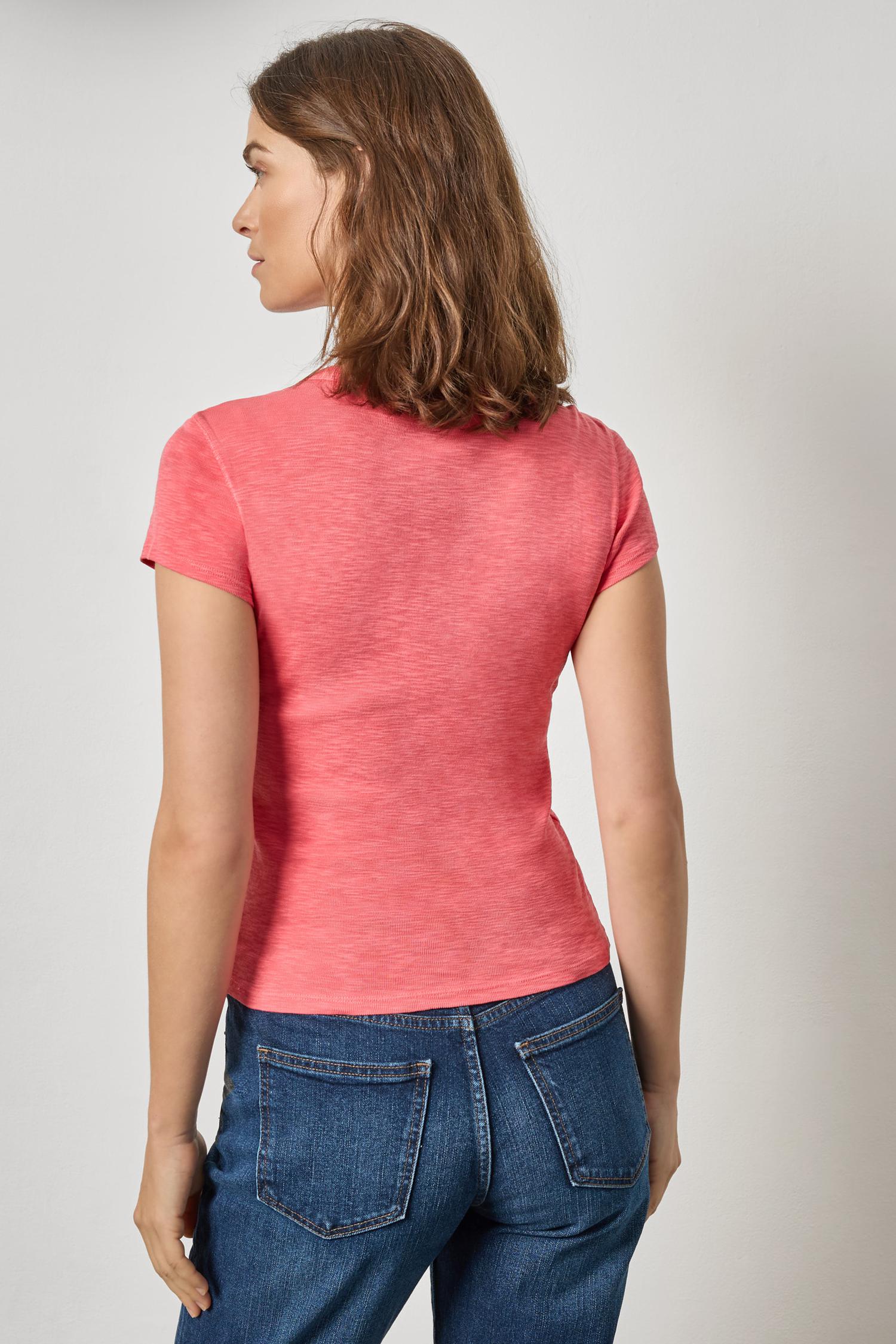 Ribbed Slub Crewneck Tee Womens Top Geranium A2