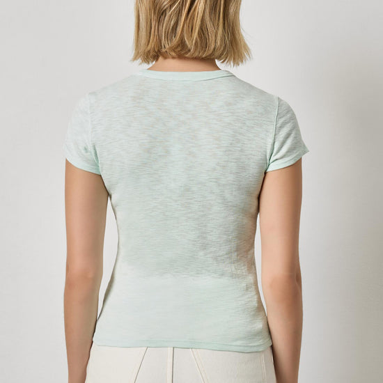Ribbed Slub Crewneck Tee Womens Top Pool A2