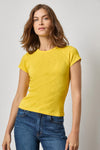 Ribbed Slub Crewneck Tee Womens Top Sunflower A1