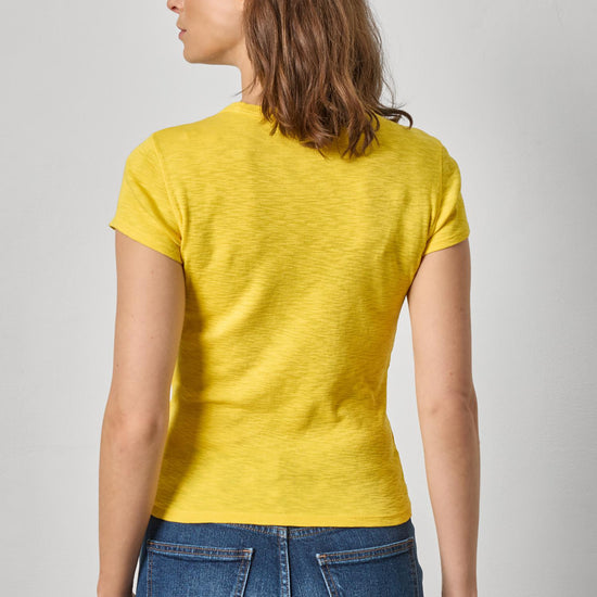 Ribbed Slub Crewneck Tee Womens Top Sunflower A2