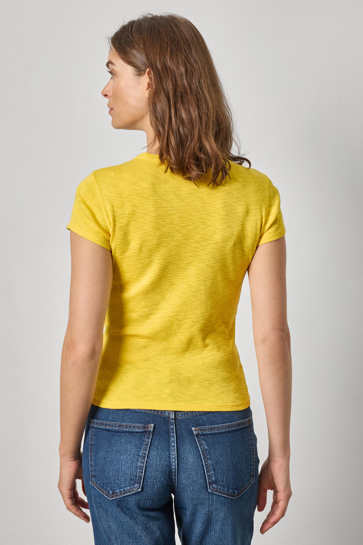 Ribbed Slub Crewneck Tee Womens Top Sunflower A2