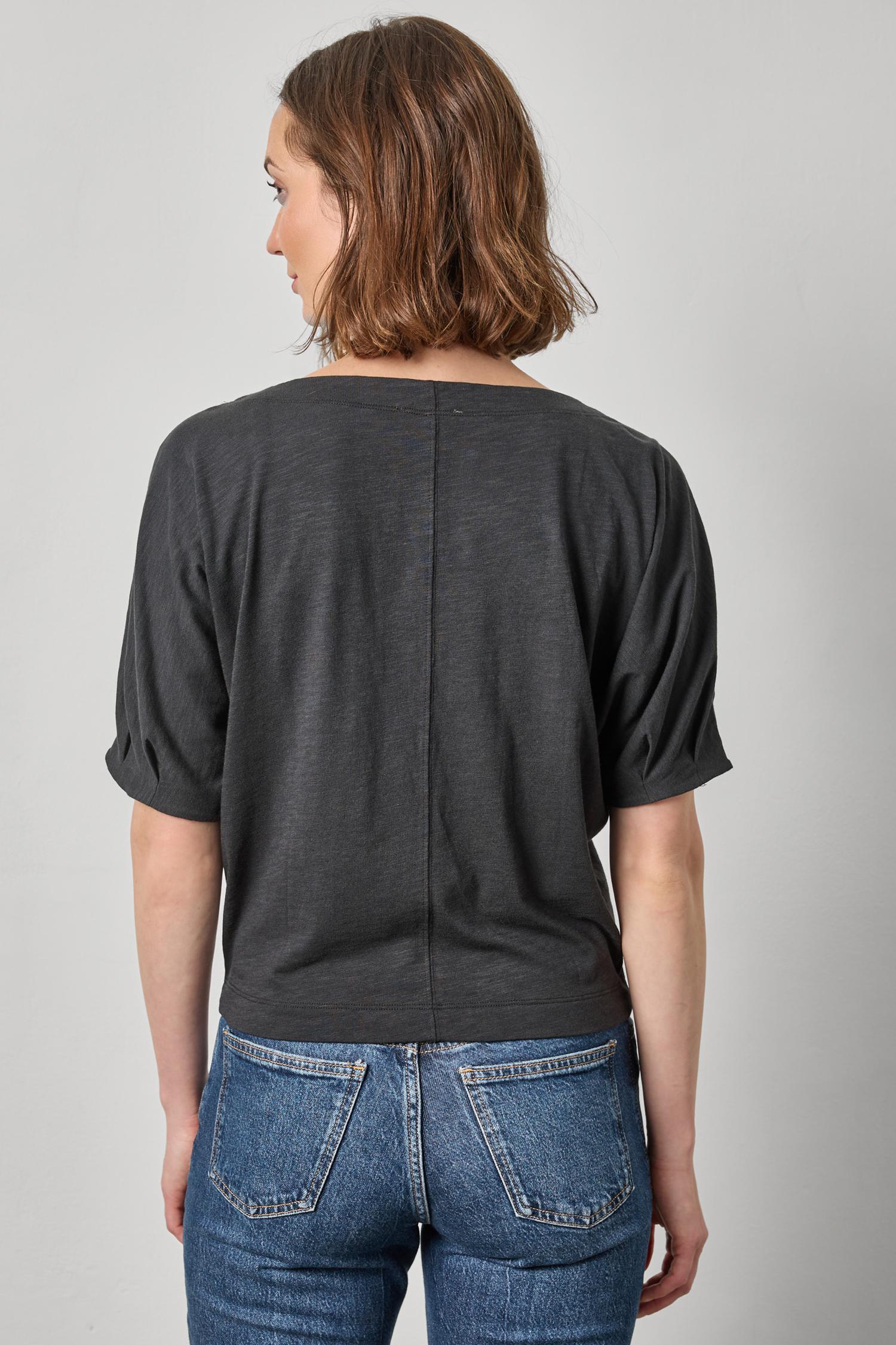 Darted Sleeve Dolman Wedge Womens Top Black A2