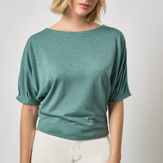 Darted Sleeve Dolman Wedge Womens Top Eucalyptus A1