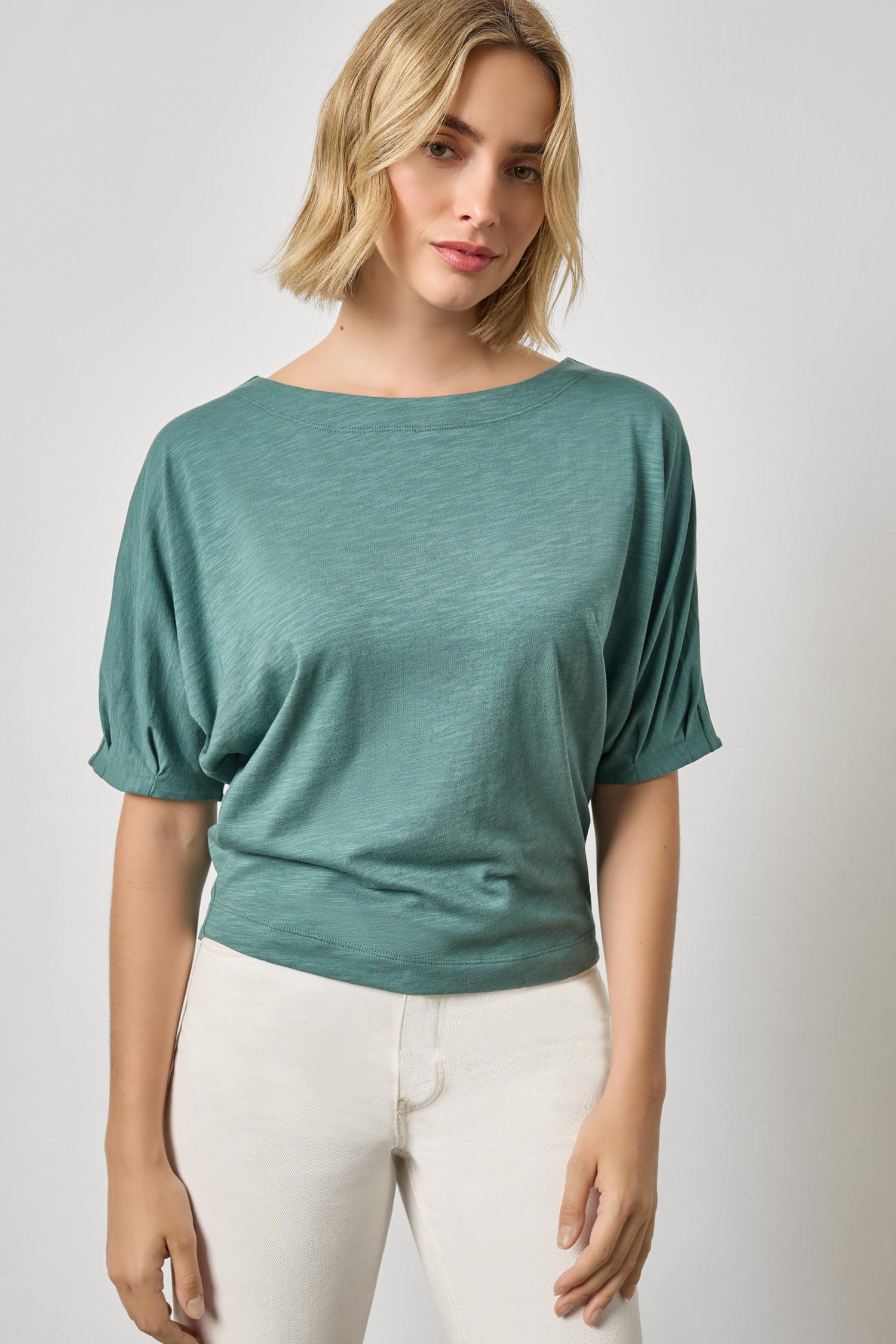 Darted Sleeve Dolman Wedge Womens Top Eucalyptus A1