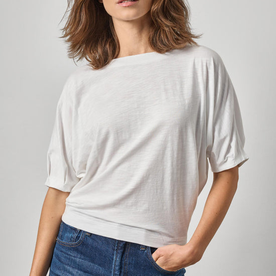 Darted Sleeve Dolman Wedge Womens Top White A1