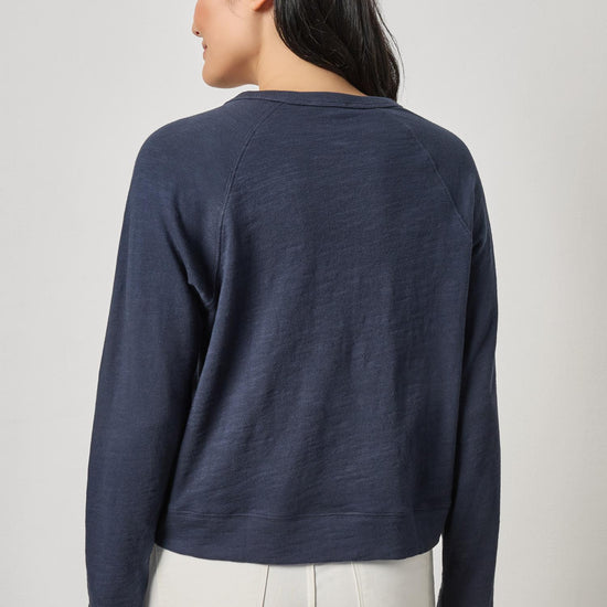 Vintage Sweatshirt Tee Womens Top Navy A2