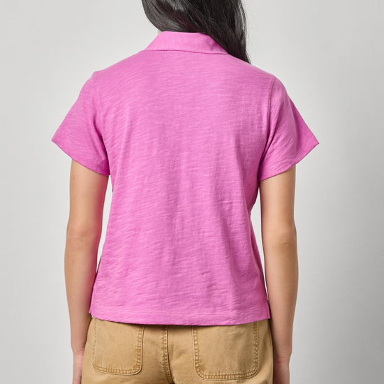 Vintage Short Sleeve Polo Womens Top Crocus A2