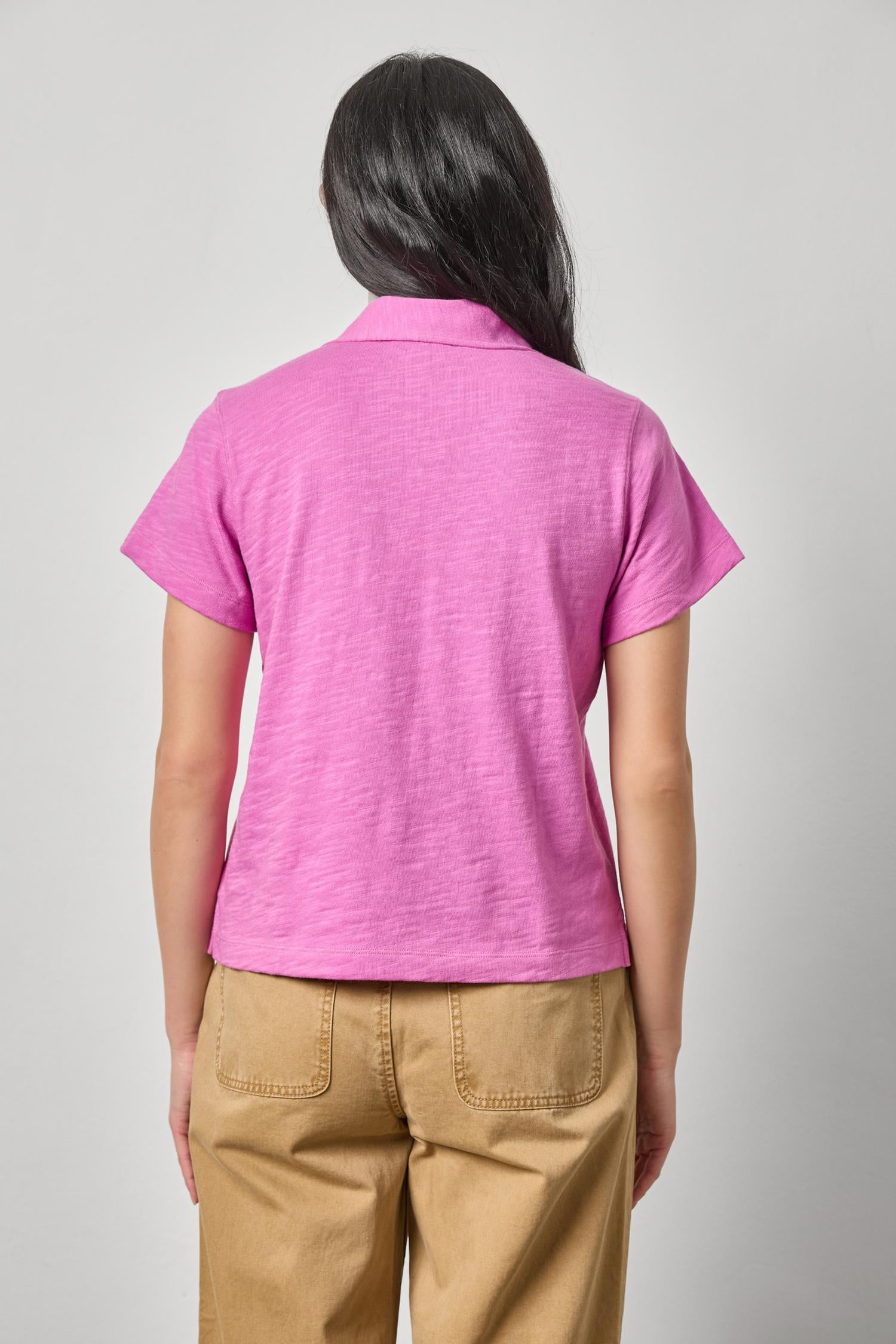 Vintage Short Sleeve Polo Womens Top Crocus A2