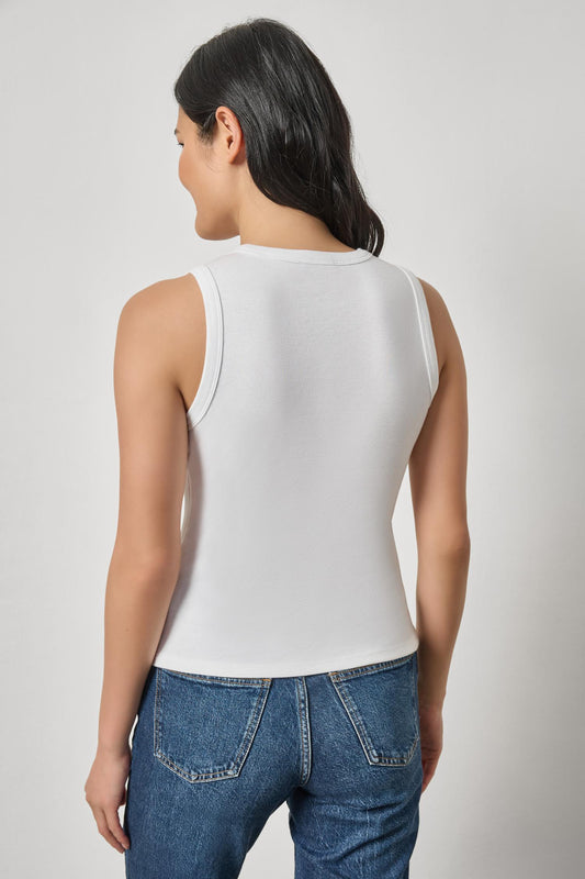 V-Neck Tank Womens Top White A2