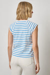 Rib Stripe Short Sleeve Scoop Neck Womens Top Regatta Stripe A2