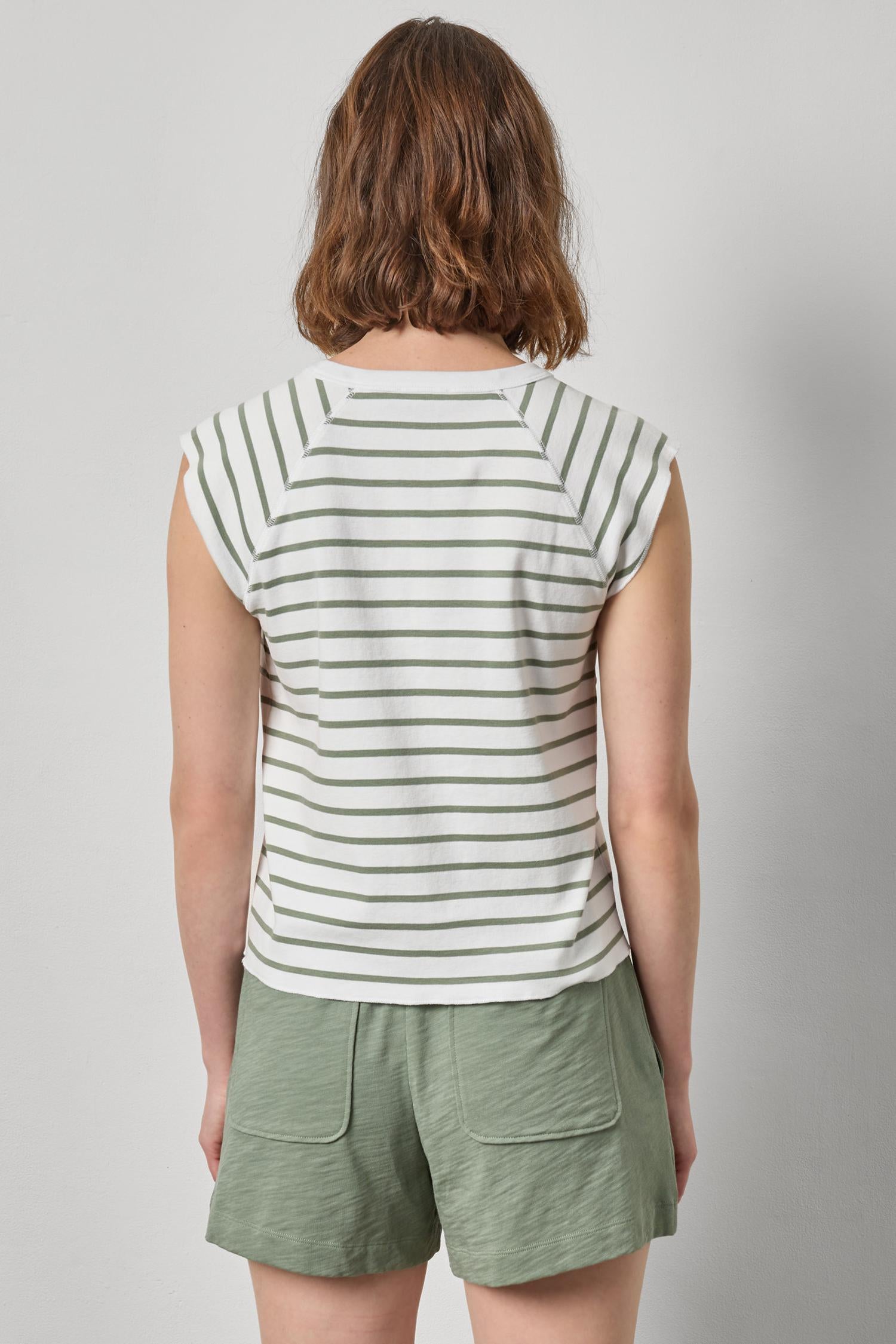 Rib Stripe Short Sleeve Scoop Neck – Lilla P