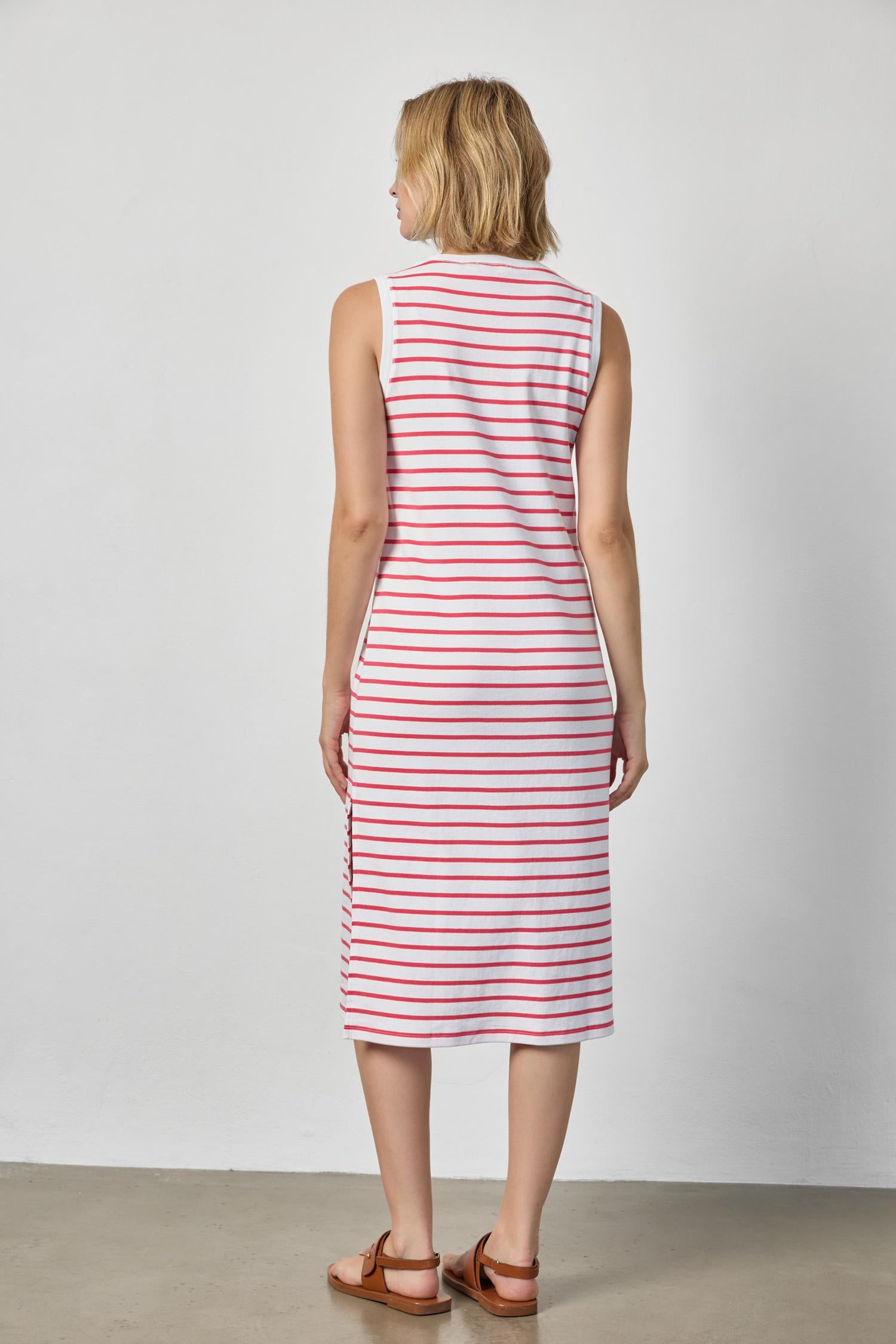 Rib Stripe Side Slit Tank Dress – Lilla P