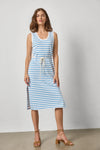 Rib Stripe Side Slit Tank Dress Womens Dress Regatta Stripe A1