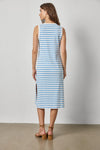 Rib Stripe Side Slit Tank Dress Womens Dress Regatta Stripe A2
