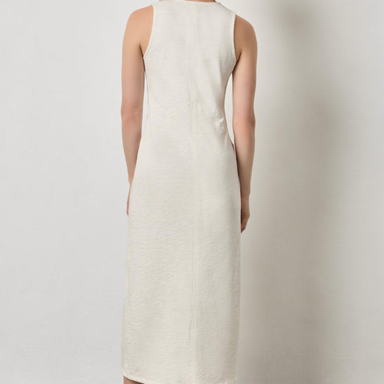 V-Neck Seamed Maxi Dress Womens Dress Ecru A2