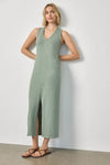V-Neck Seamed Maxi Dress Womens Dress Sage A1