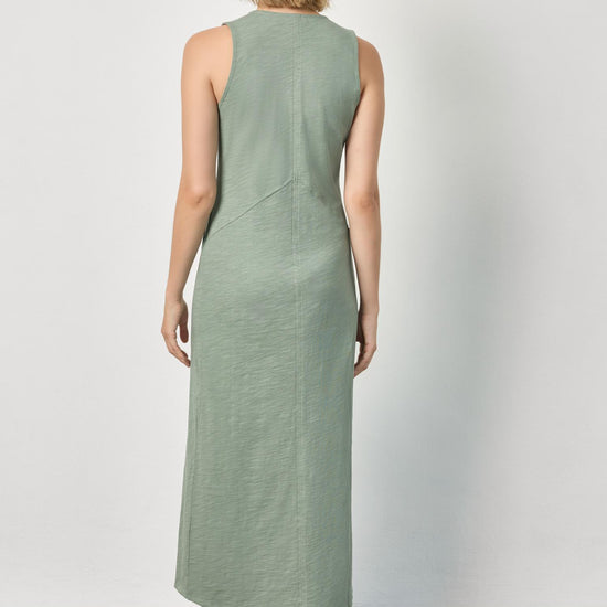V-Neck Seamed Maxi Dress Womens Dress Sage A2