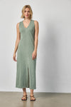 V-Neck Seamed Maxi Dress Womens Dress Sage A3