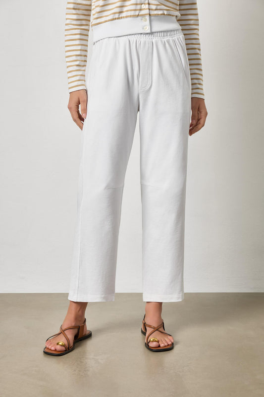 Side Panel Straight Leg Pant Womens Pant White A1