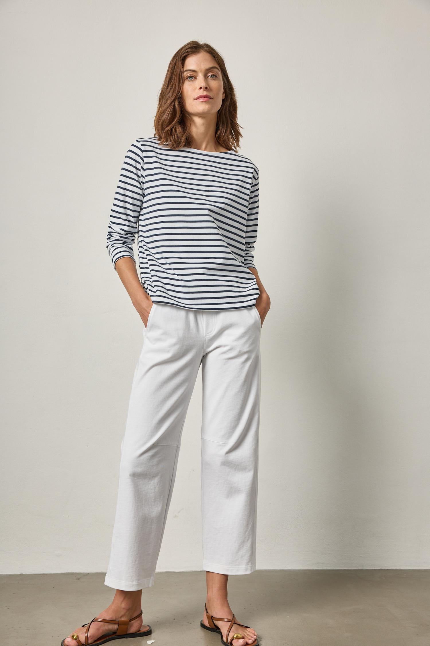 Side Panel Straight Leg Pant Womens Pant White A3
