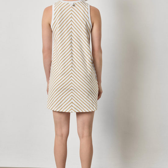 Center Seam Tank Dress Womens Dress Burlap Stripe A2