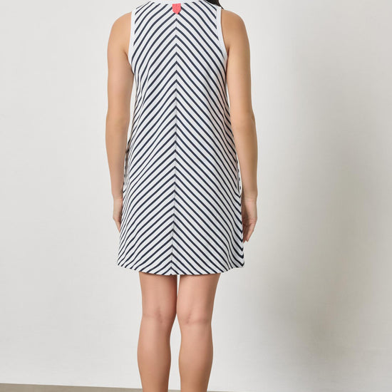 Center Seam Tank Dress Womens Dress Navy Stripe A2