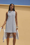 Center Seam Tank Dress Womens Dress Navy Stripe C1