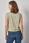 Rolled Edge Sleeveless Boatneck Womens Top Seagrass A2