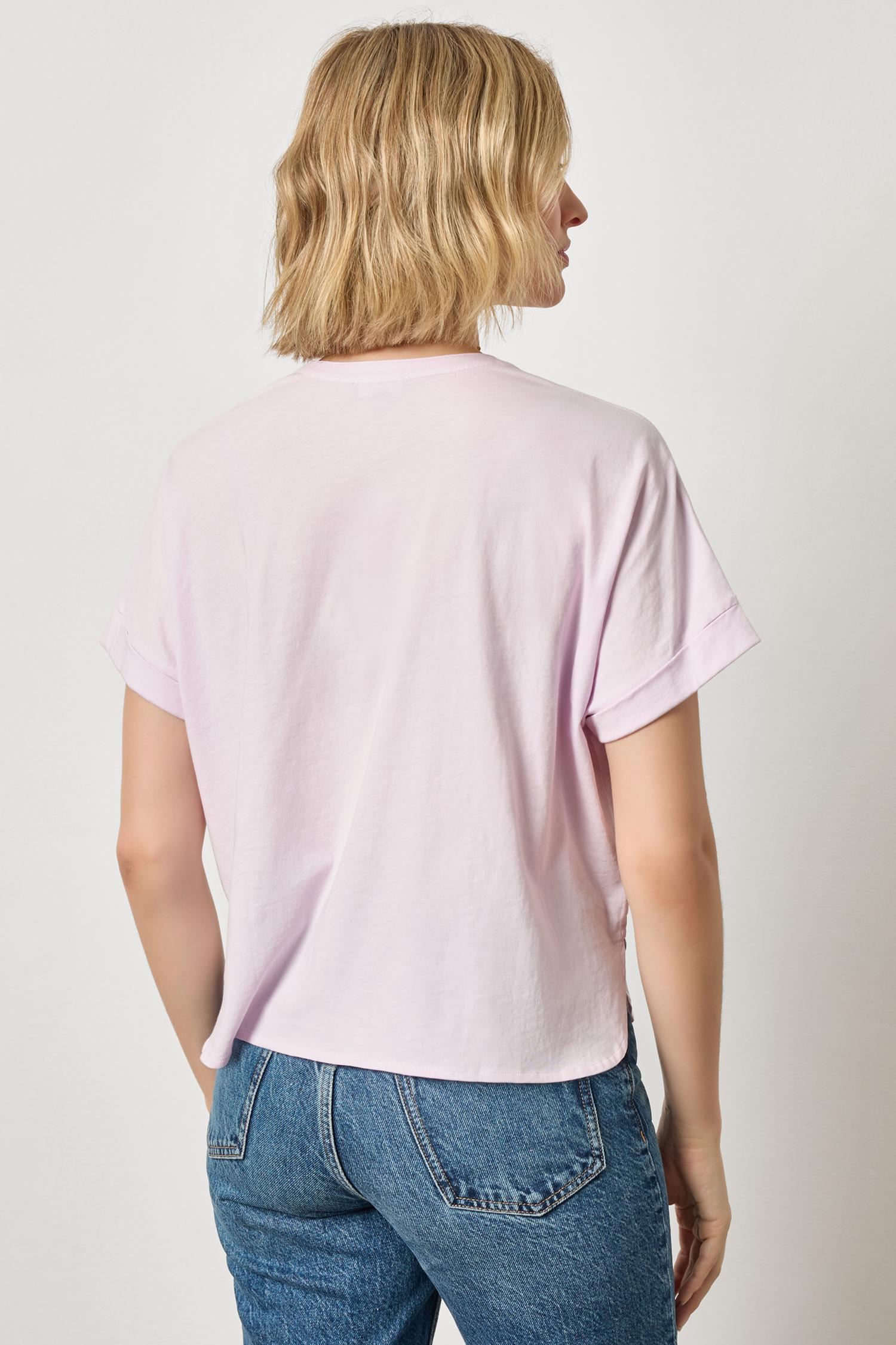 Cuffed Sleeve Dolman Button Down Womens Top Lavender A2