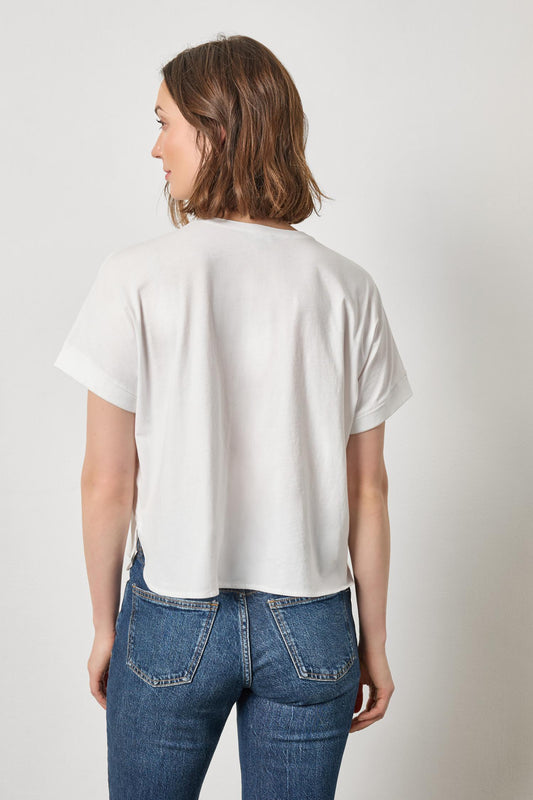 Cuffed Sleeve Dolman Button Down Womens Top White A2