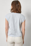Cuffed Sleeve V-Neck Womens Top Glass A2