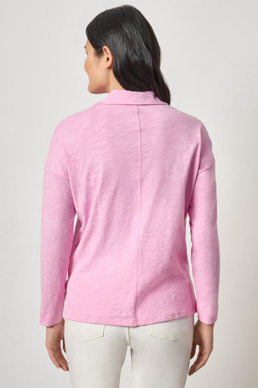 Easy Collared Split Neck Womens Top Taffy A2