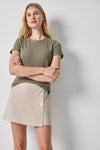 Short Sleeve Back Seam Crewneck Womens Top Fern A1