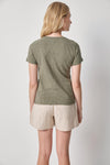 Short Sleeve Back Seam Crewneck Womens Top Fern A2