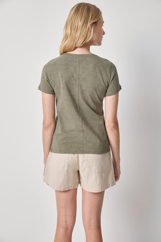 Short Sleeve Back Seam Crewneck Womens Top Fern A2
