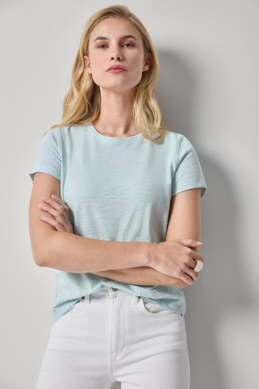 Short Sleeve Back Seam Crewneck Womens Top Seabreeze A1