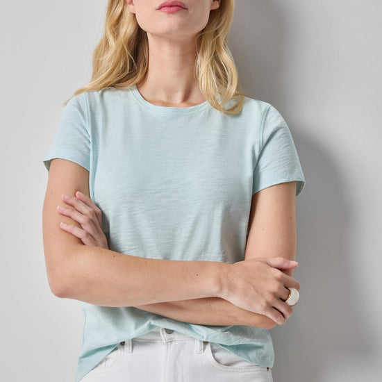 Short Sleeve Back Seam Crewneck Womens Top Seabreeze A1
