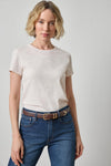 Short Sleeve Back Seam Crewneck Womens Top Tearose A1