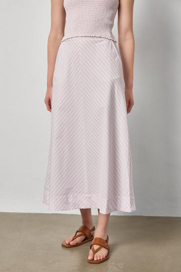 Stripe Maxi Skirt Womens Skirt Lavender Stripe A1