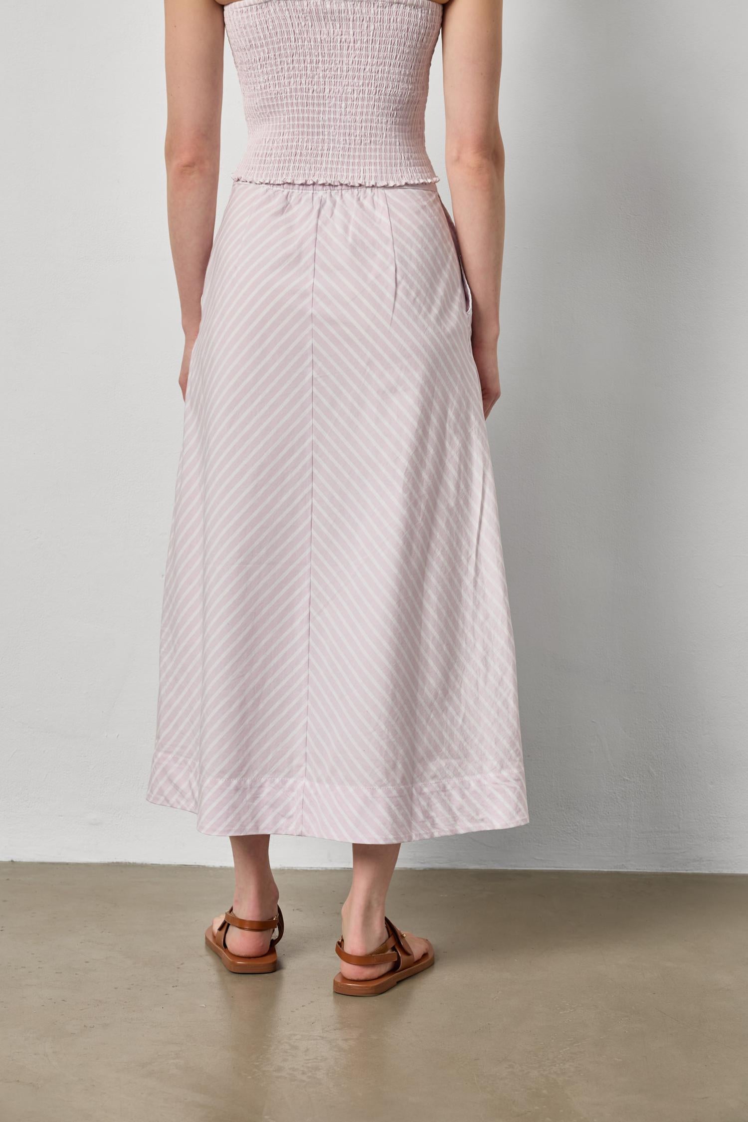 Stripe Maxi Skirt Womens Skirt Lavender Stripe A2