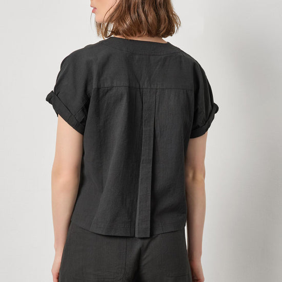 Boxy Popover Dolman Womens Top Black A2