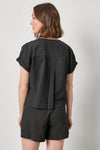 Boxy Popover Dolman Womens Top Black A2