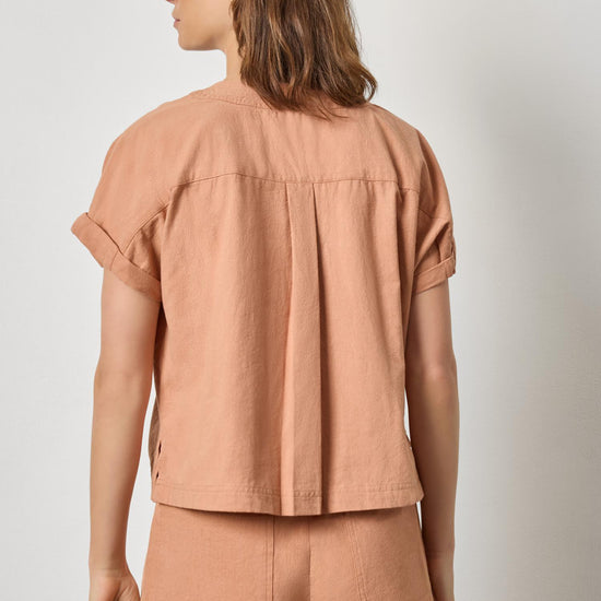Boxy Popover Dolman Womens Top Carob A2