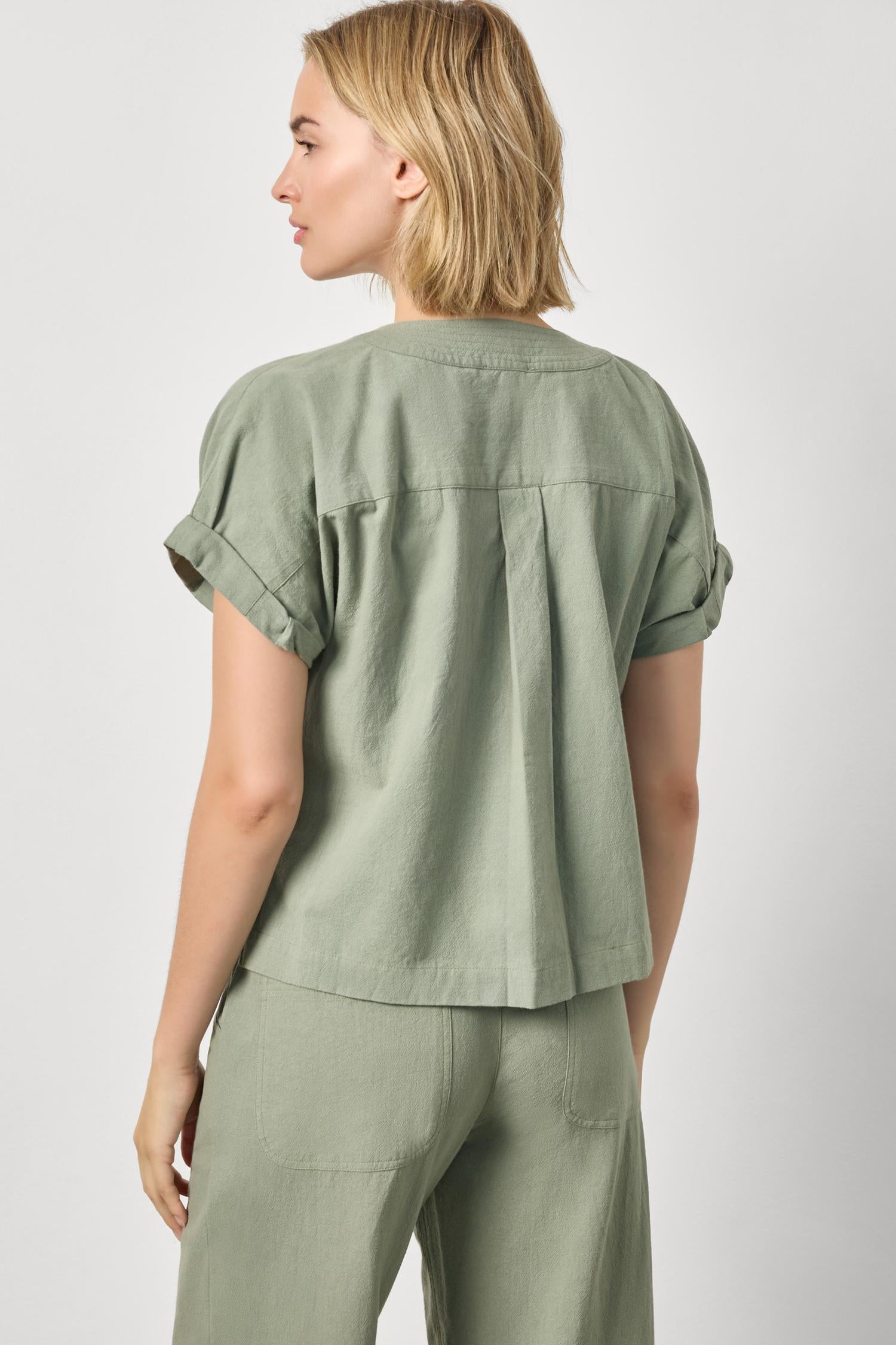 Boxy Popover Dolman Womens Top Sage A2