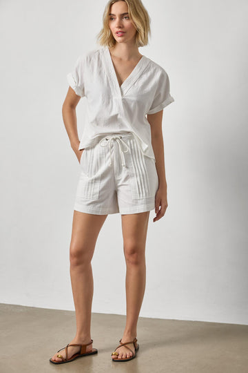 Boxy Popover Dolman Womens Top White A1