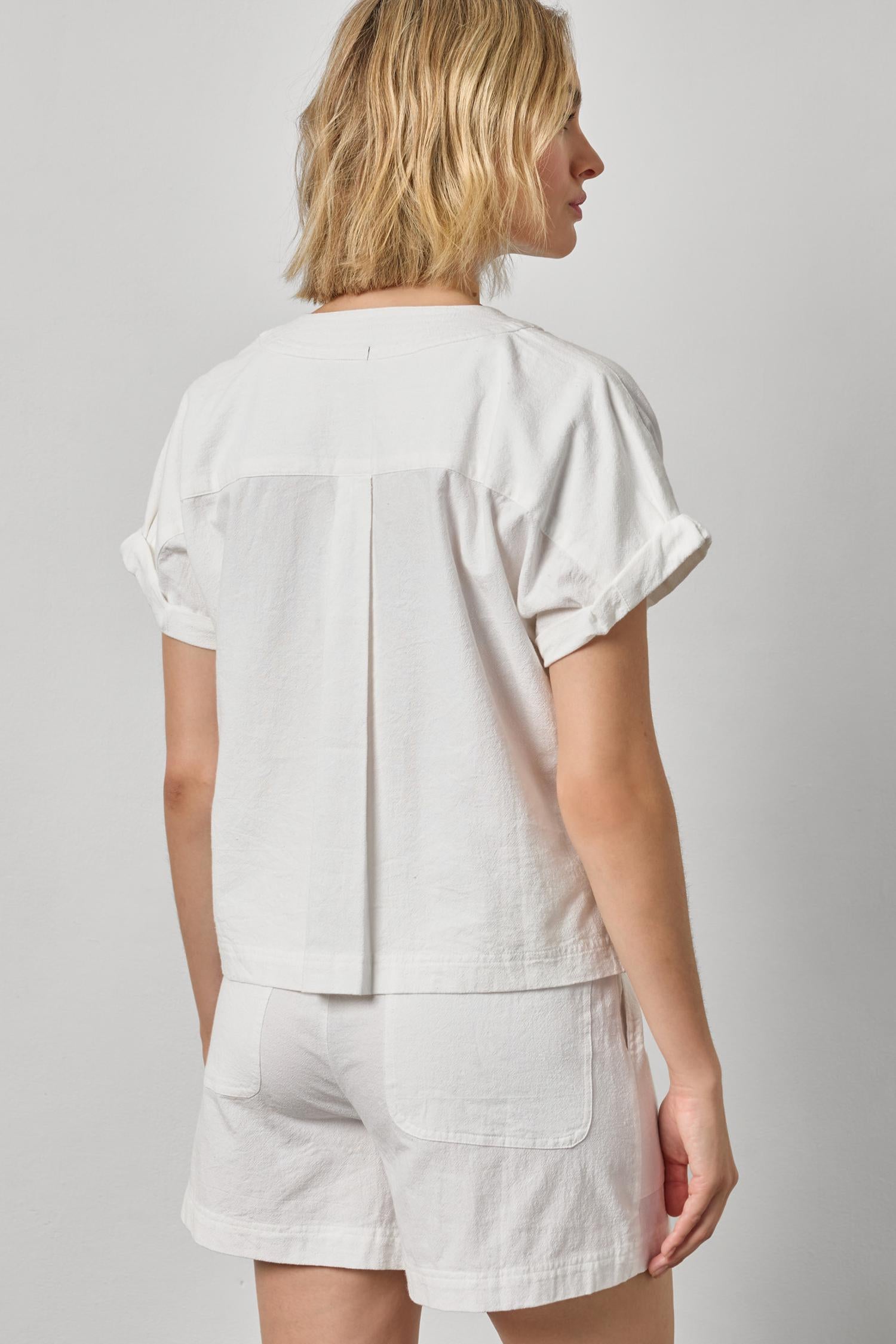 Boxy Popover Dolman Womens Top White A2