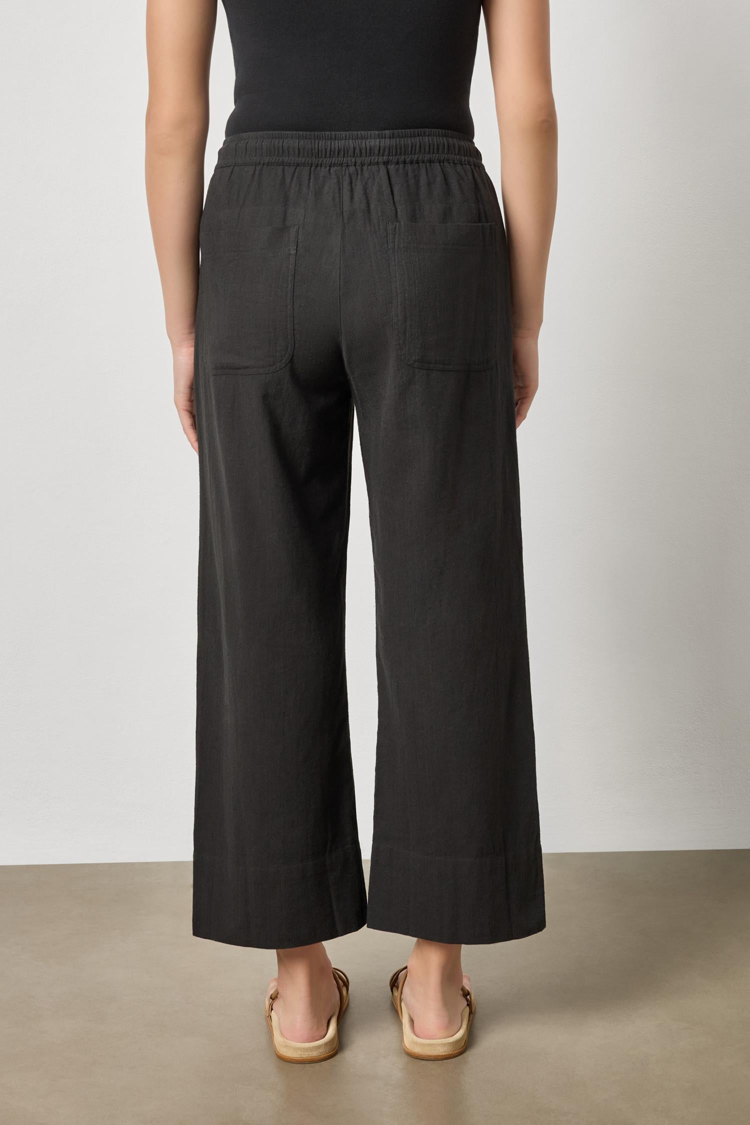 Wide Leg Summer Pant Womens Pant Black A2
