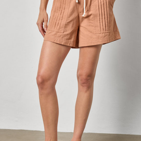 Pintuck Pocket Shorts Womens Short Carob A1